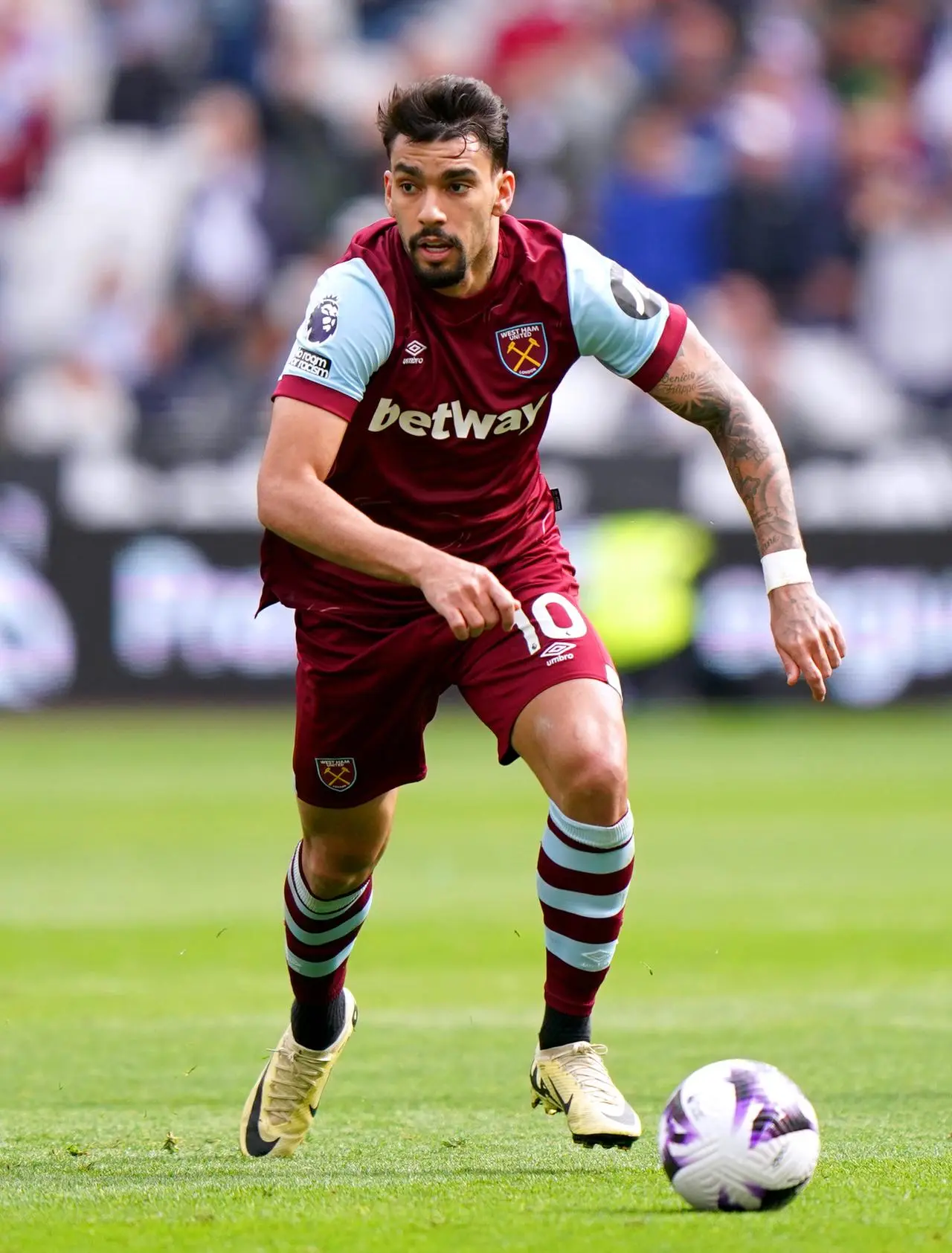 Lucas Paqueta on the ball for West Ham