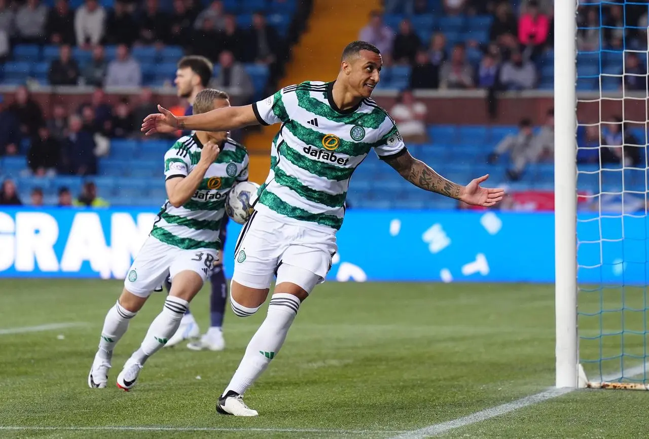 Adam Idah celebrates a goal last season