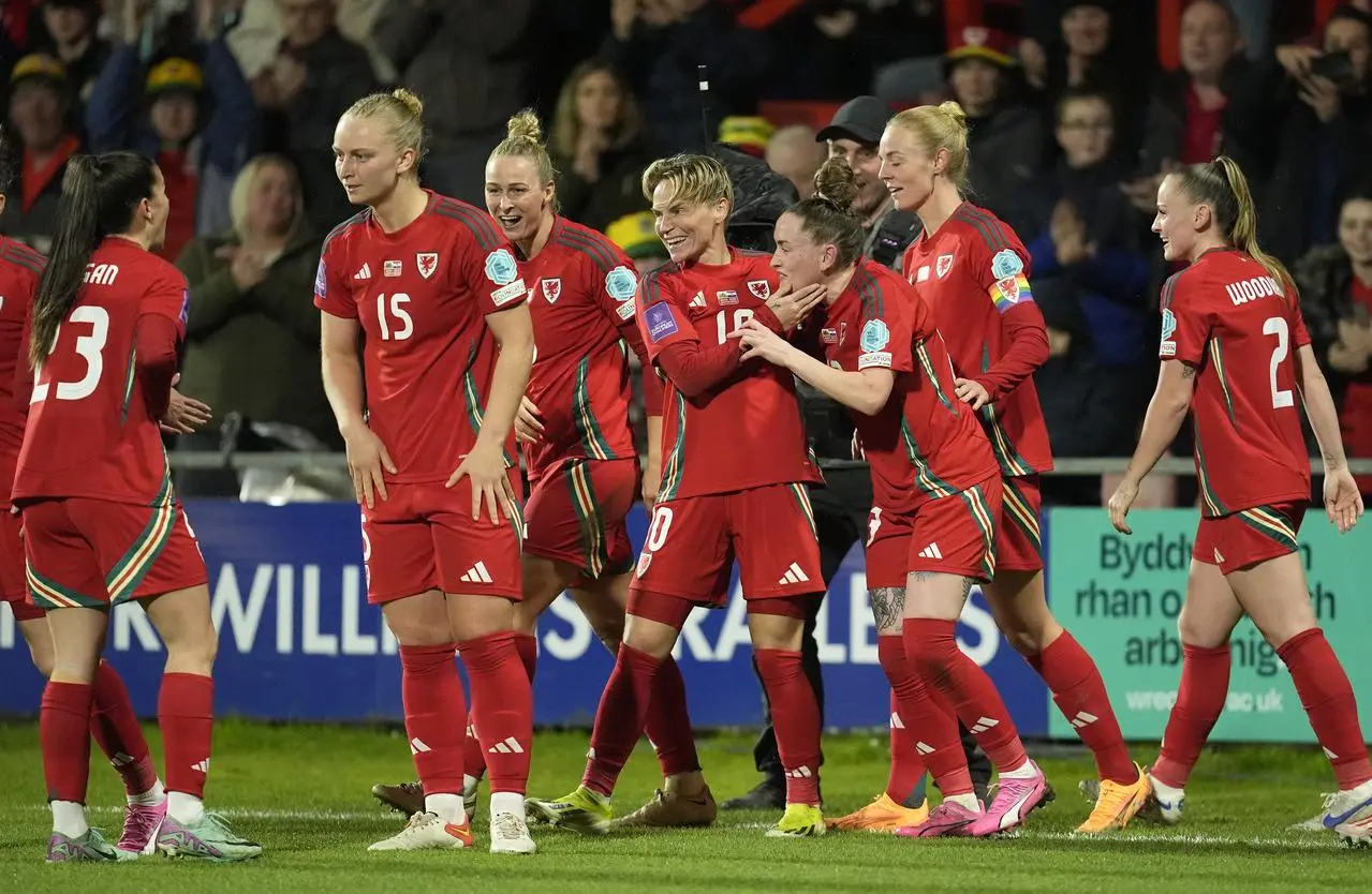 Wales players celebrating