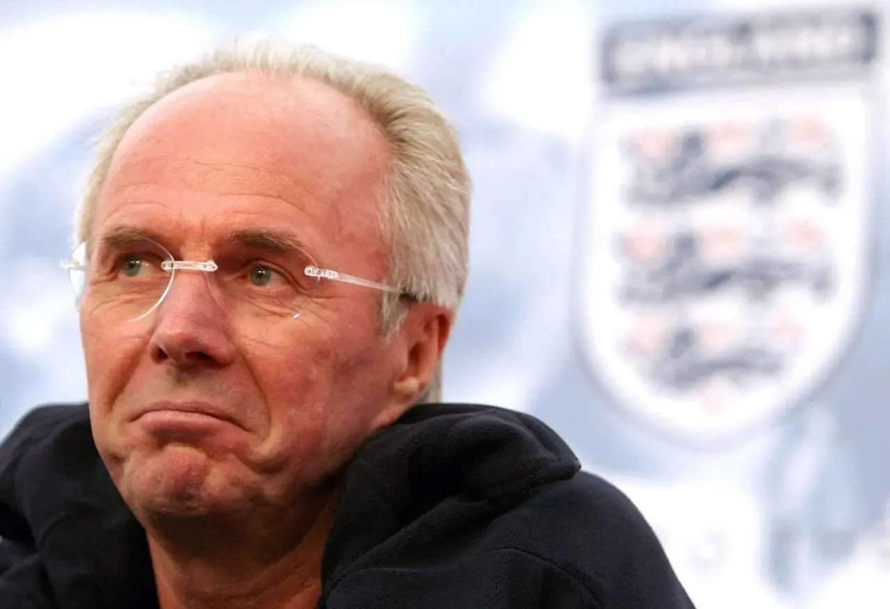 Sven-Goran Eriksson at a press conference