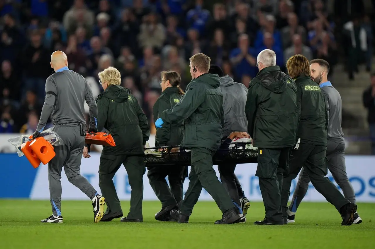 Rodrigo Bentancur is carried off on a stretcher after sustaining a head injury