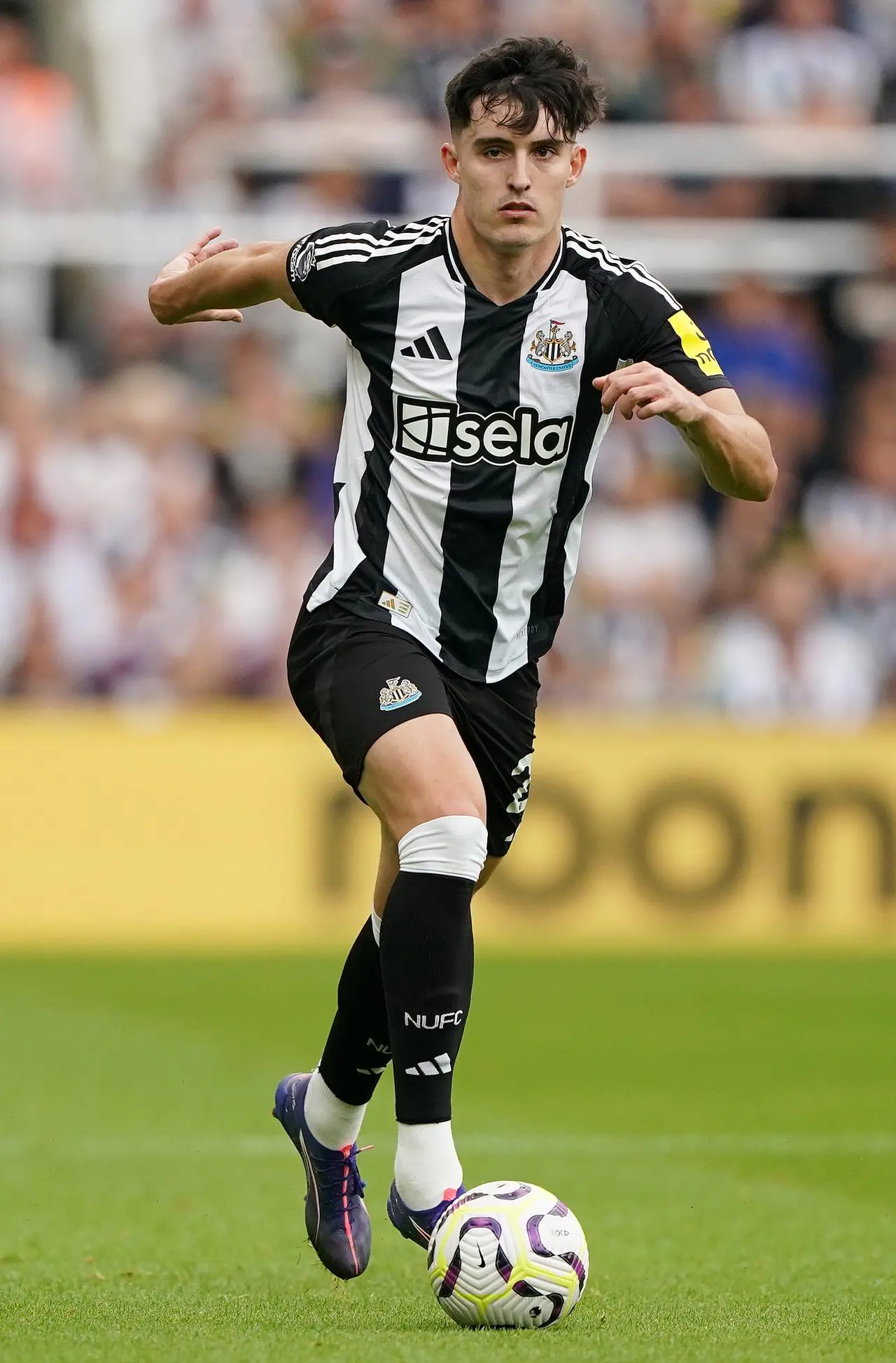 Newcastle’s Tino Livramento during the Premier League match against Southampton at St James’ Park