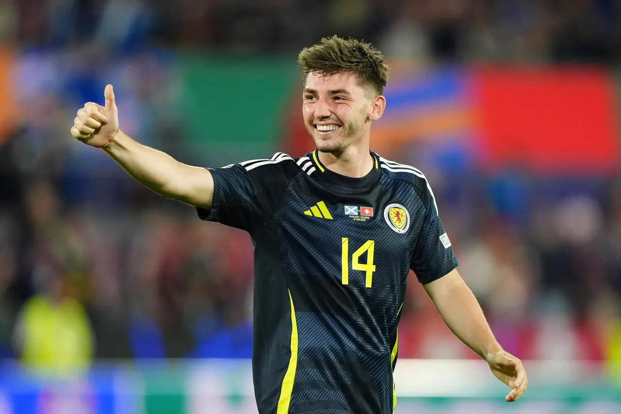 Scotland’s Billy Gilmour gives a thumbs up