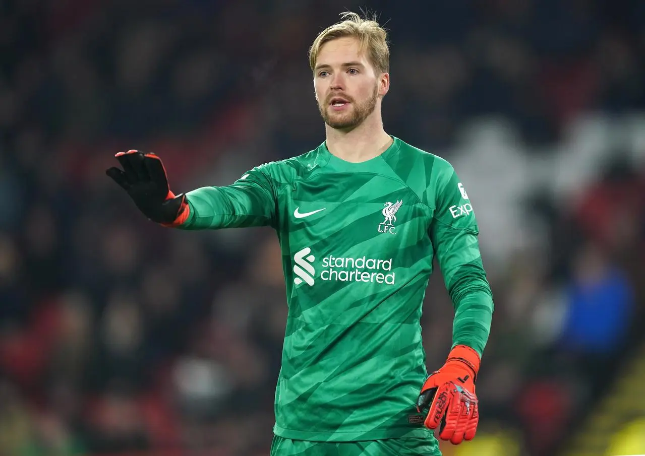 Caoimhin Kelleher in action for Liverpool at Sheffield United last season