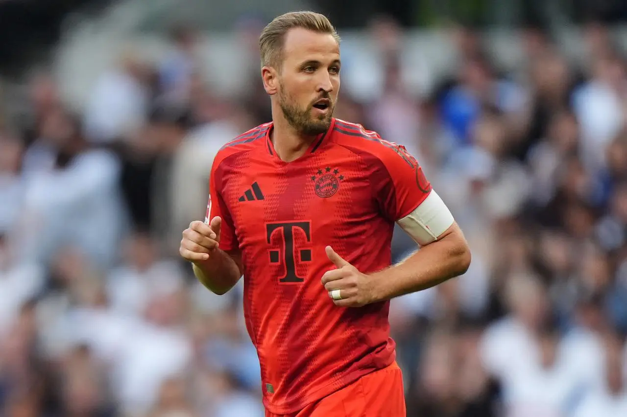 Harry Kane in action for Bayern Munich in the pre-season friendly at Tottenham