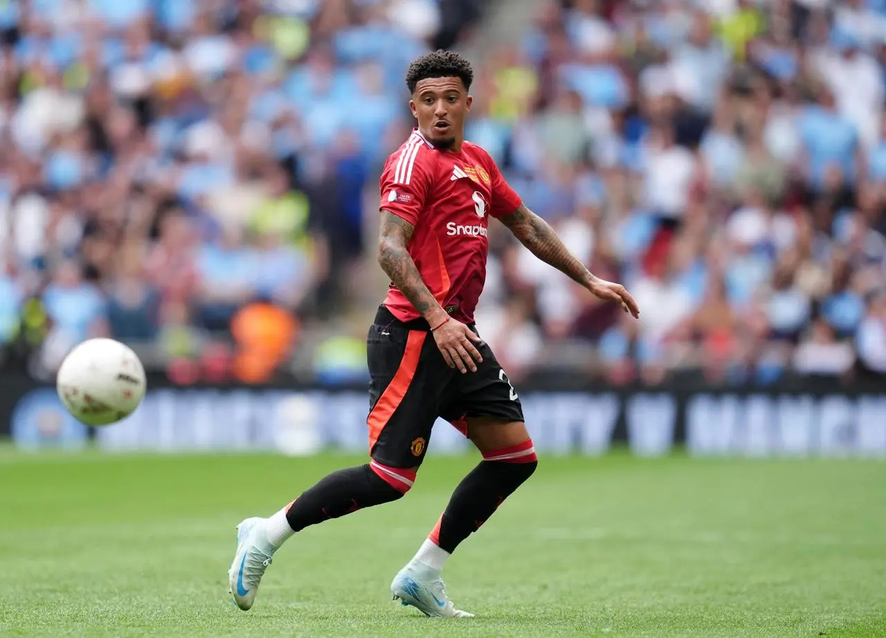 Jadon Sancho playing for Manchester United