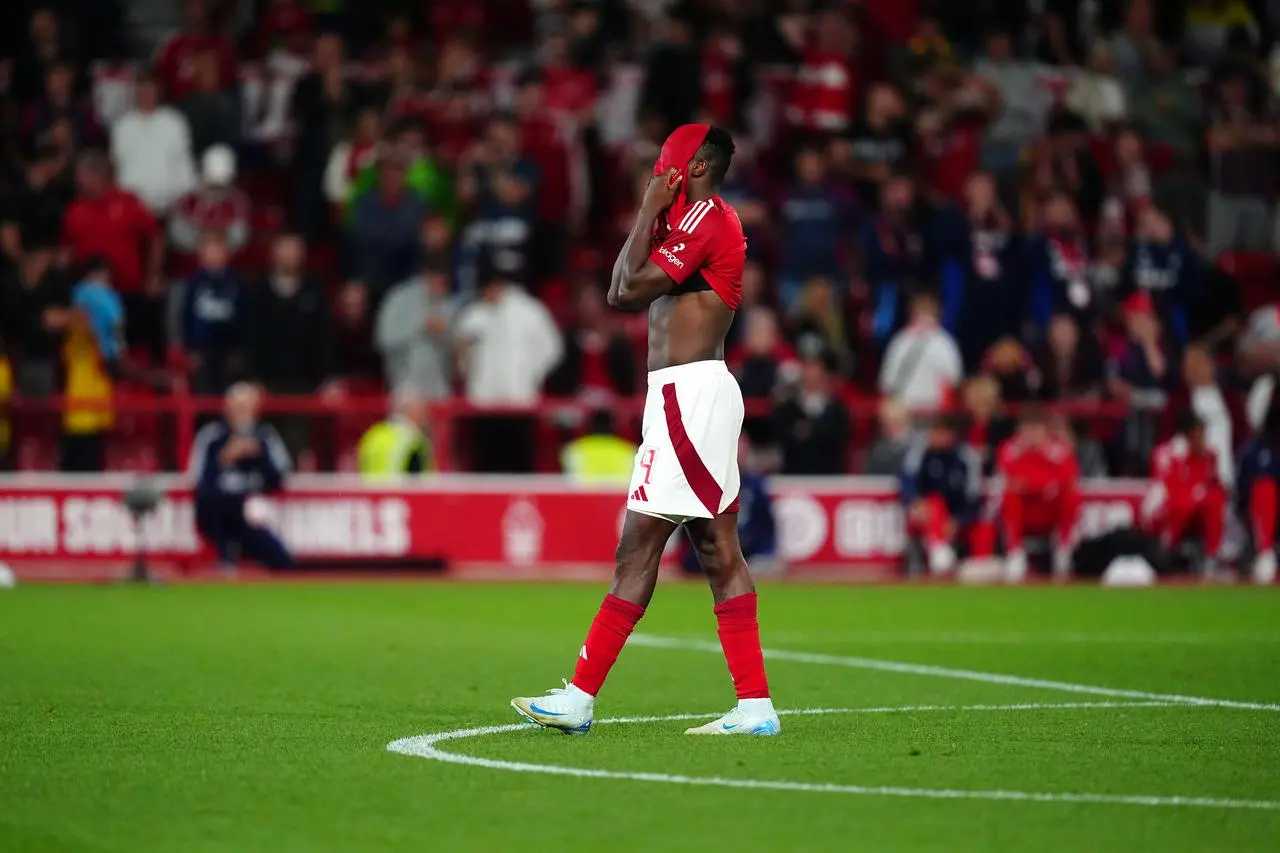 Taiwo Awoniyi reacts to his missed penalty