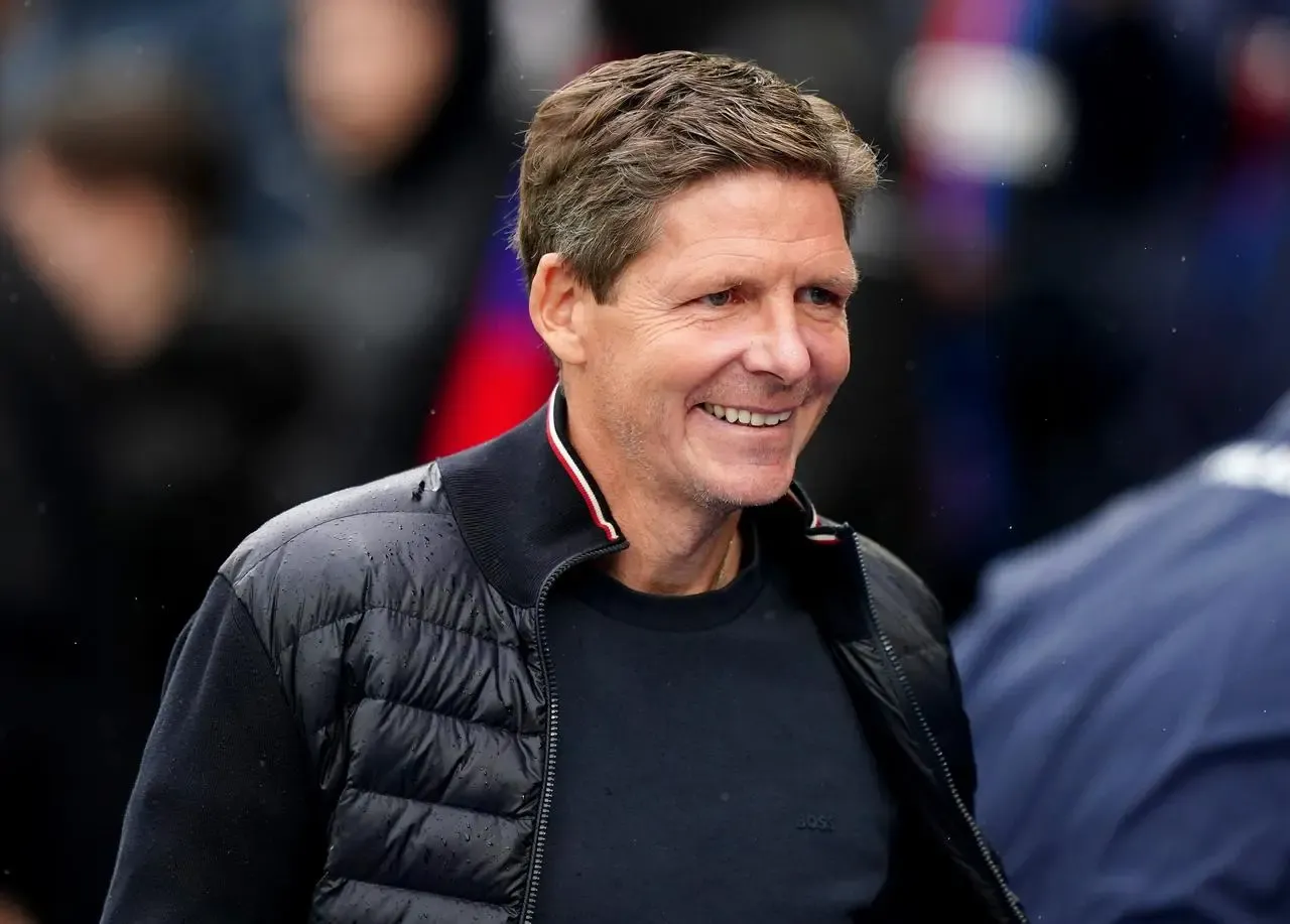 Manager Oliver Glasner at Crystal Palace's game against West Ham