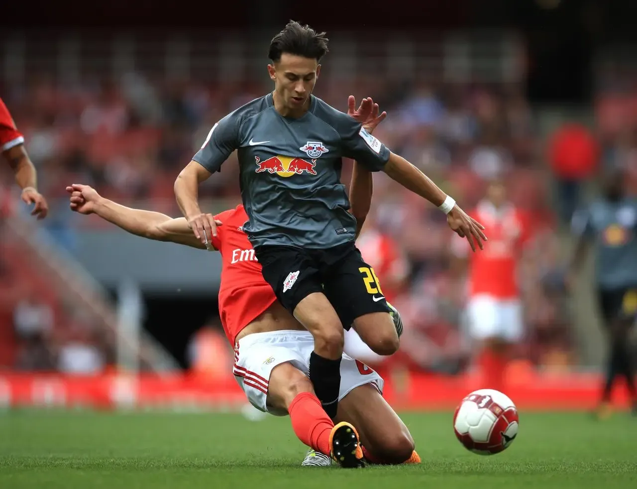 A teenage Nicolas Kuhn in action for RB Leipzig 