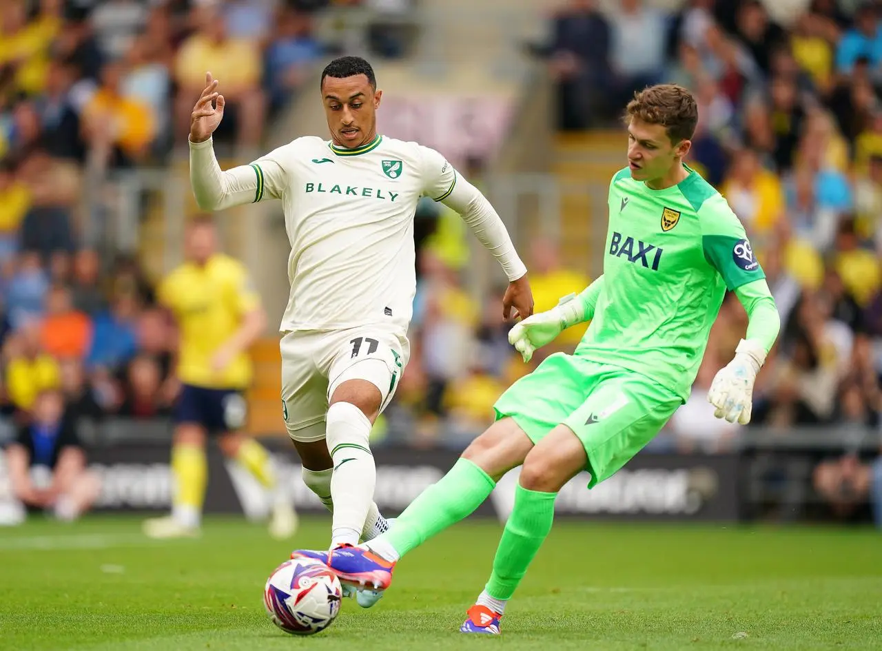 Adam Idah in action for Norwich