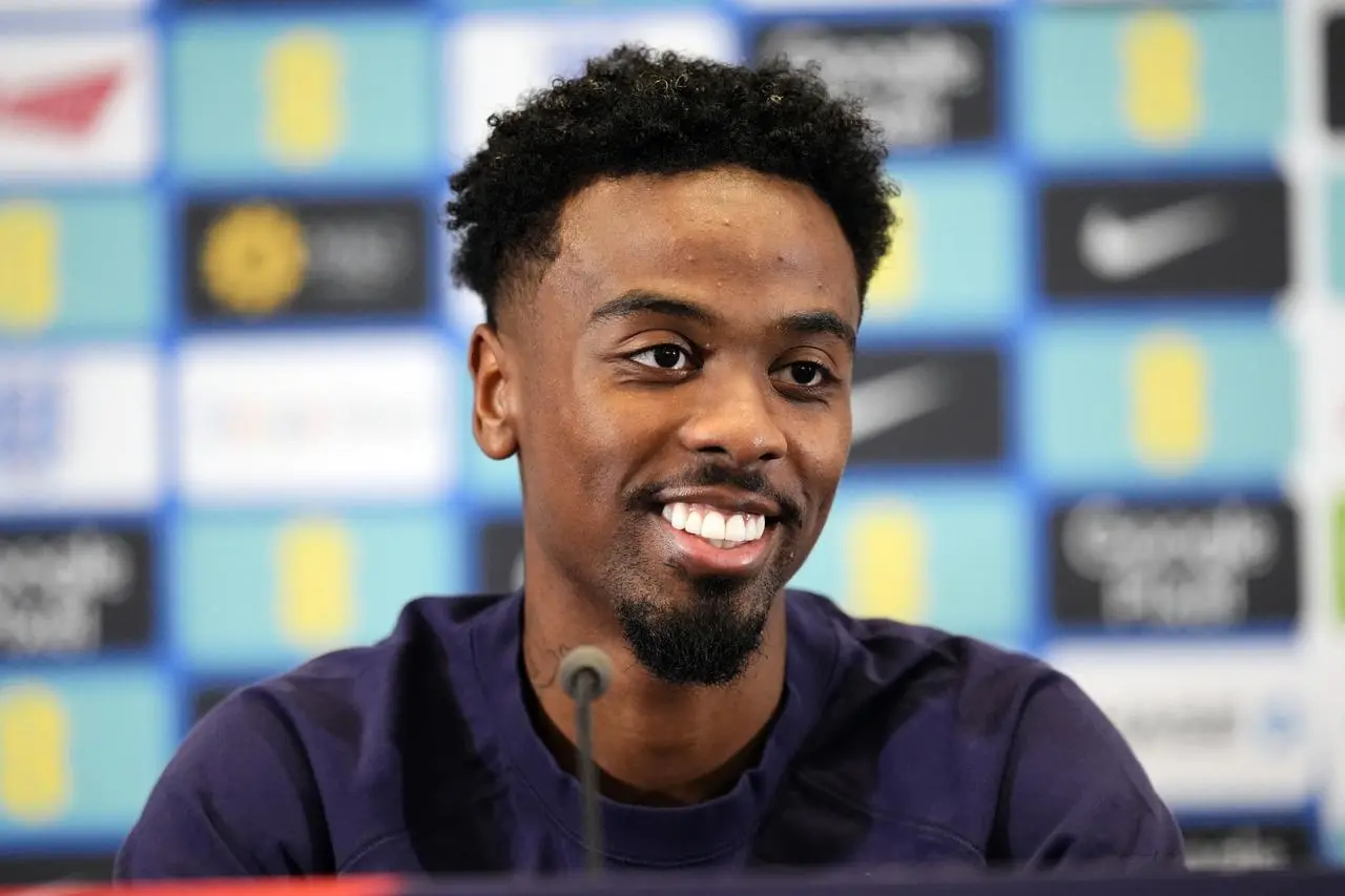 Angel Gomes in an England press conference