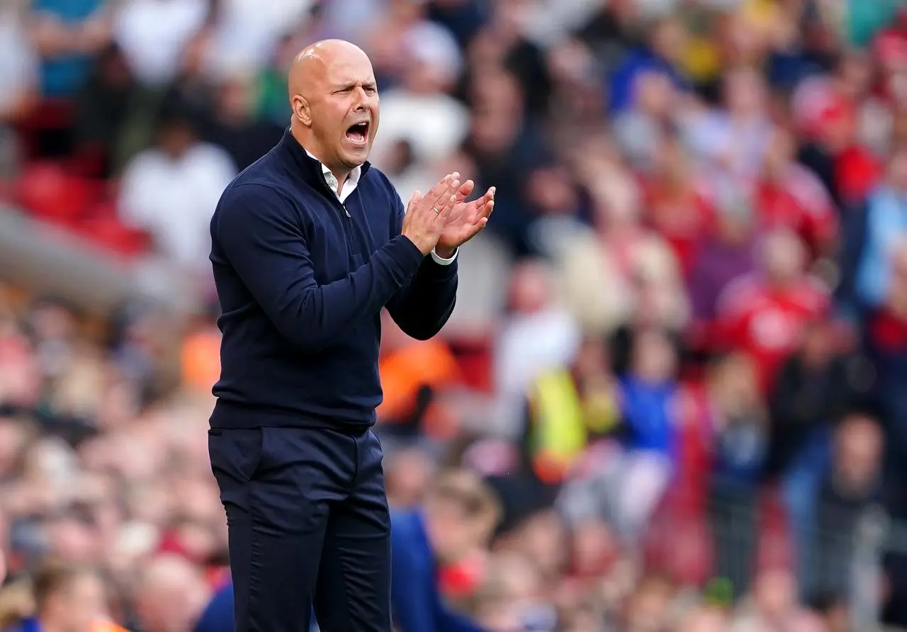 Arne Slot on the touchline against Nottingham Forest