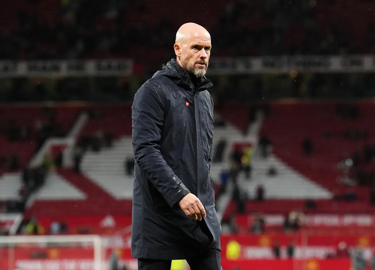 Manchester United manager Erik ten Hag reacts following the Premier League defeat to Tottenham