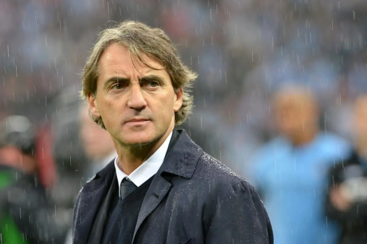 Roberto Mancini pictured at Wembley during his time as Manchester City manager