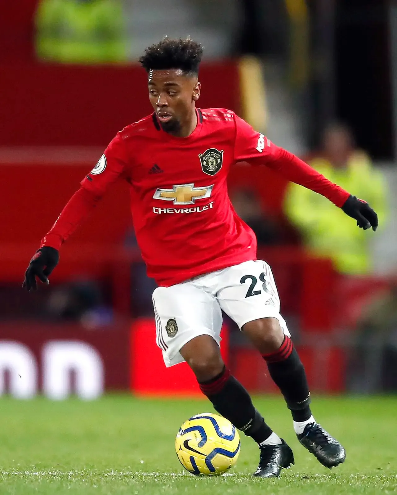 Angel Gomes in action for Manchester United against Norwich