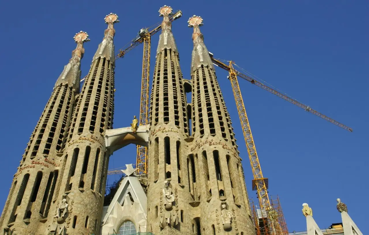 Construction work at Barcelona’s famous Sagrada Familia cathedral 