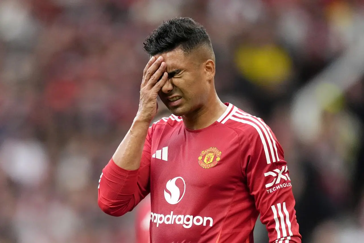 Manchester United’s Casemiro appears dejected during the Premier League match against Liverpool at Old Trafford