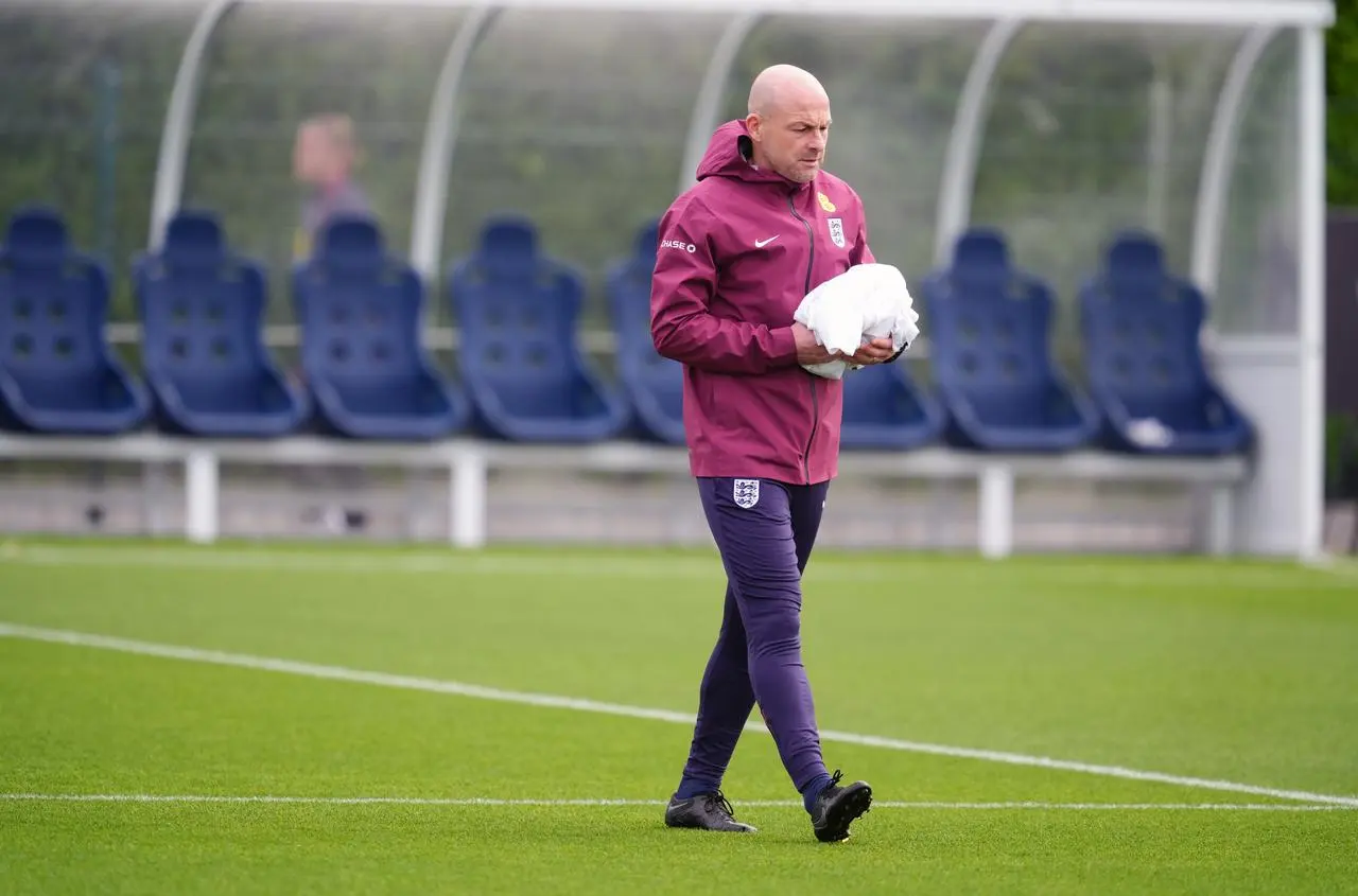 England interim manager Lee Carsley during a training session 