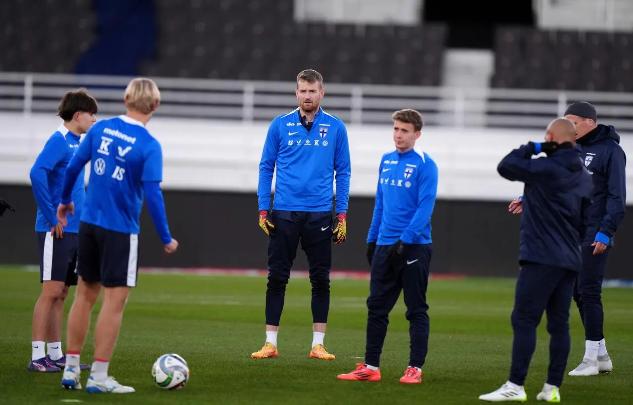 Finland players during a training session 