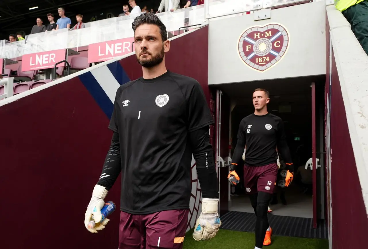 Craig Gordon in a Hearts kit