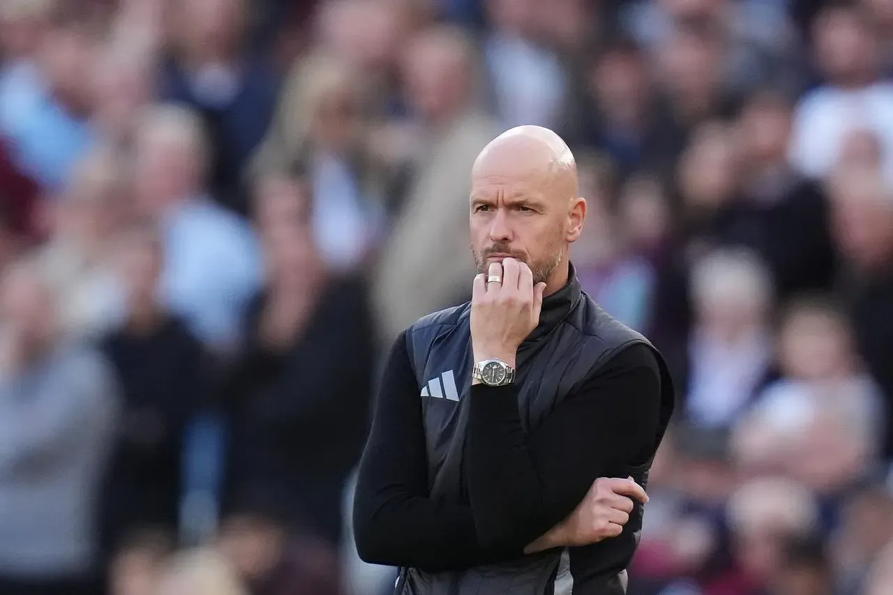 Erik ten Hag looking on from the sidelines