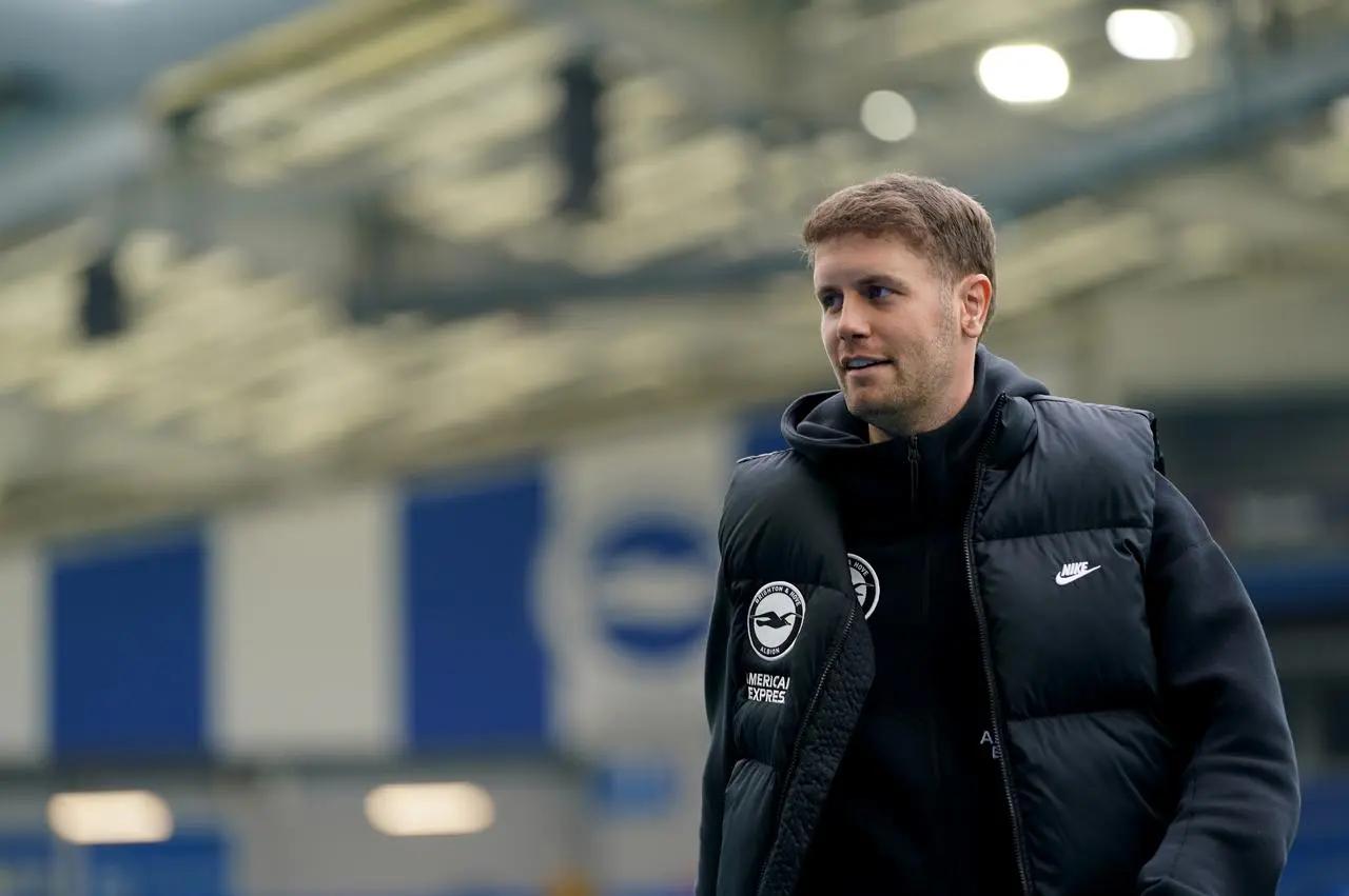 Brighton manager Fabian Hurzeler arrives at the Amex Stadium for a game