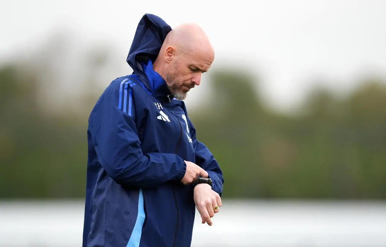 Manchester United manager Erik ten Hag during training