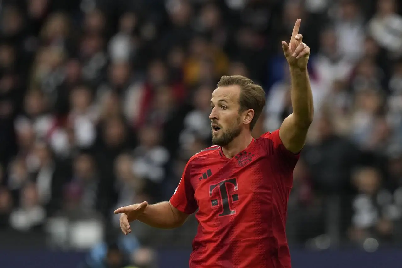 Harry Kane in action for Bayern