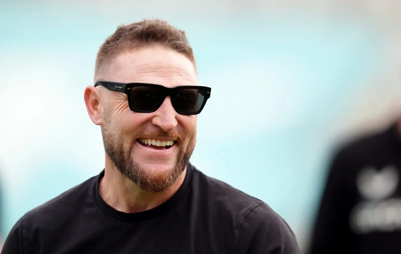 Brendon McCullum during an England training session