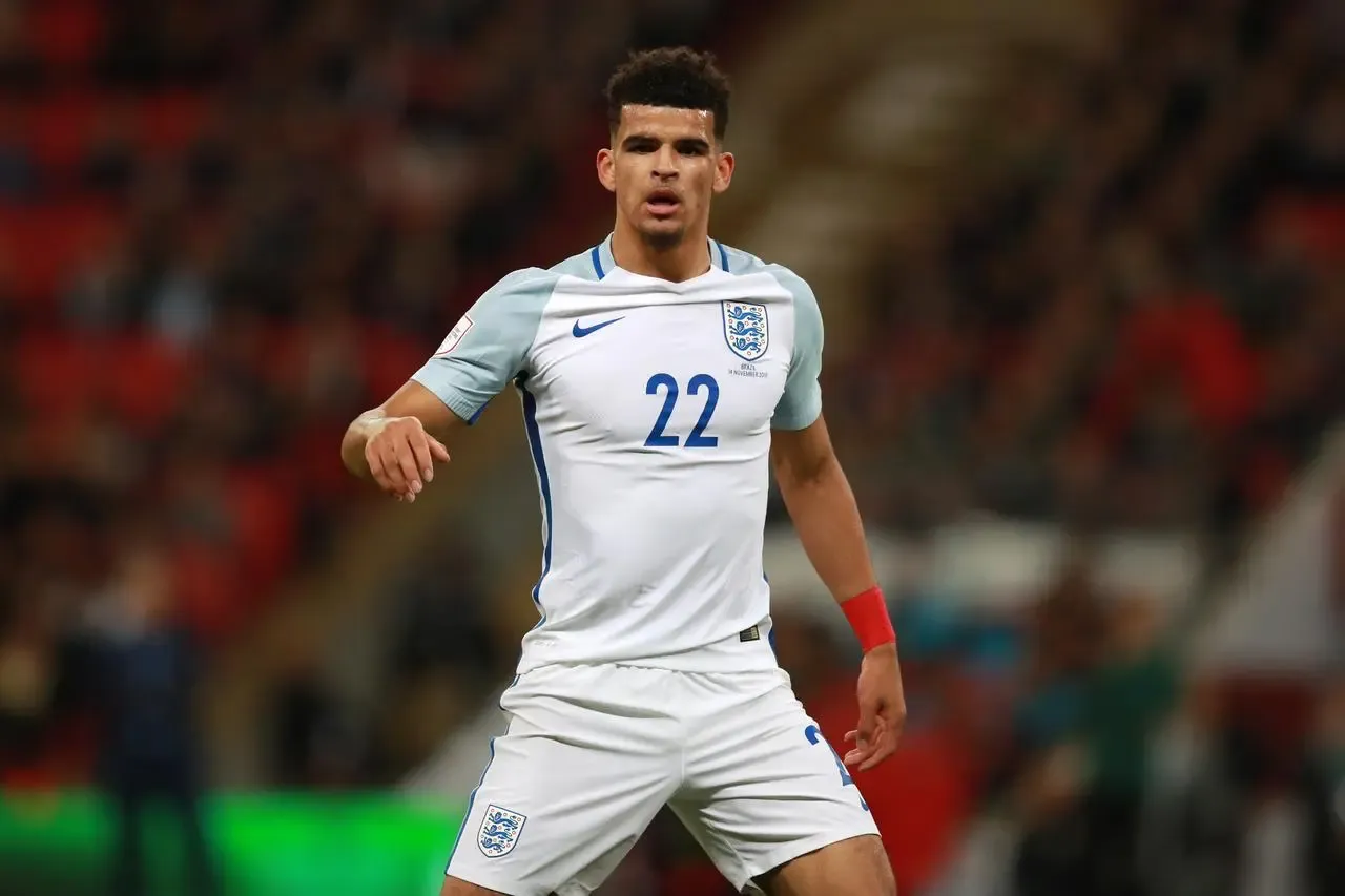 Dominic Solanke in action for England