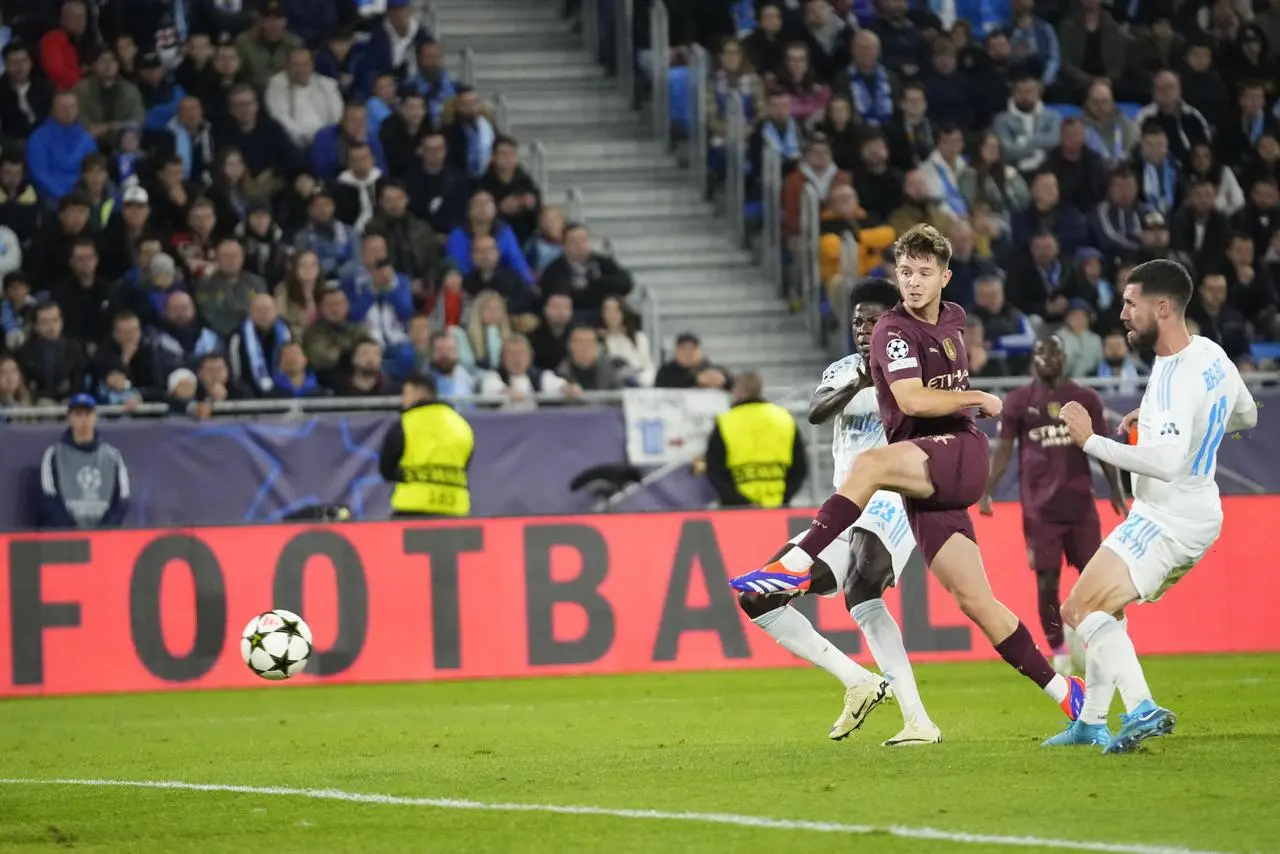 James McAtee scores his first goal for City