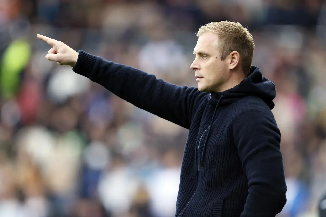 Norwich head coach Johannes Hoff Thorup during the Championship match at Derby