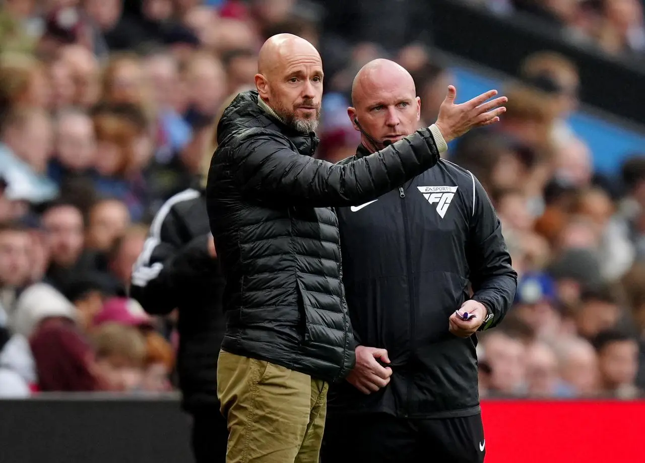 Manchester United boss Erik ten Hag gestures on the touchline