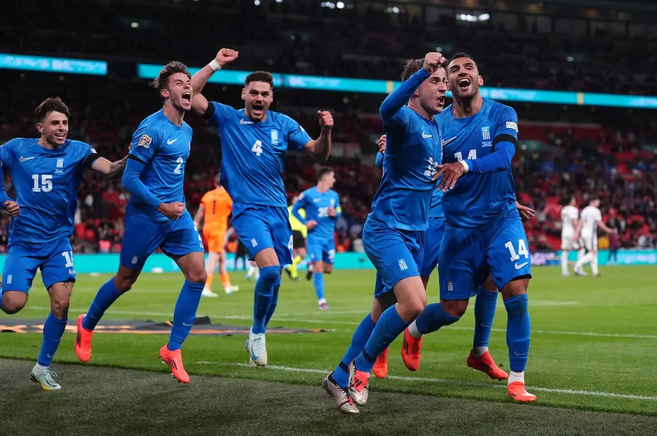 Greece celebrated their first ever win against England on Thursday