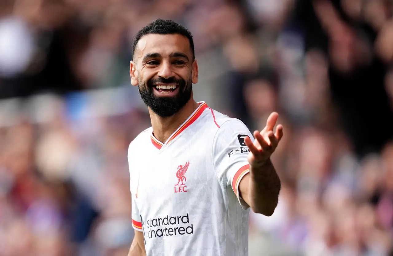 Mohamed Salah gestures during a match