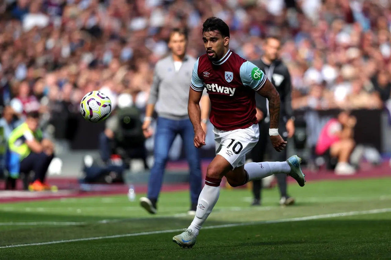 Lucas Paqueta in action for West Ham against Chelsea