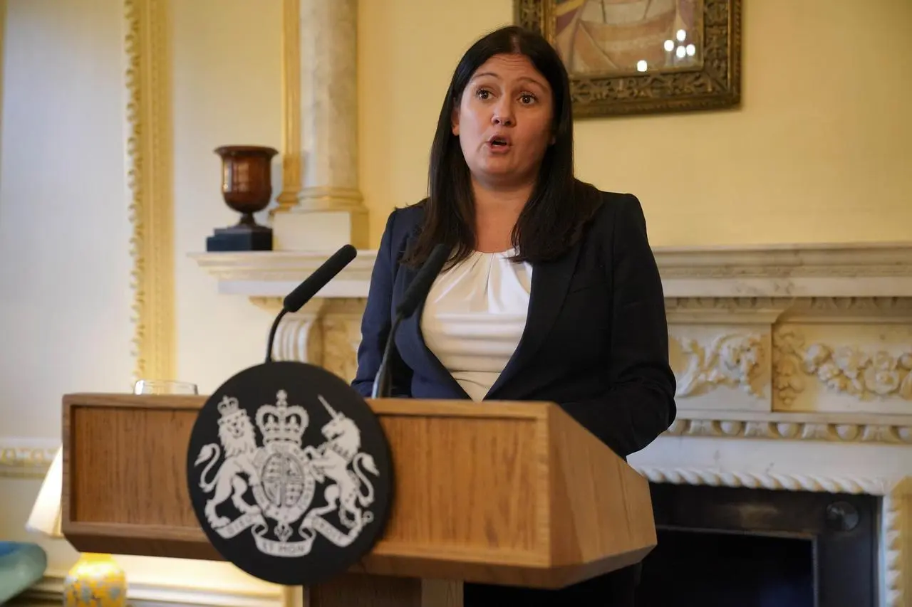 Culture Secretary Lisa Nandy speaks behind a podium