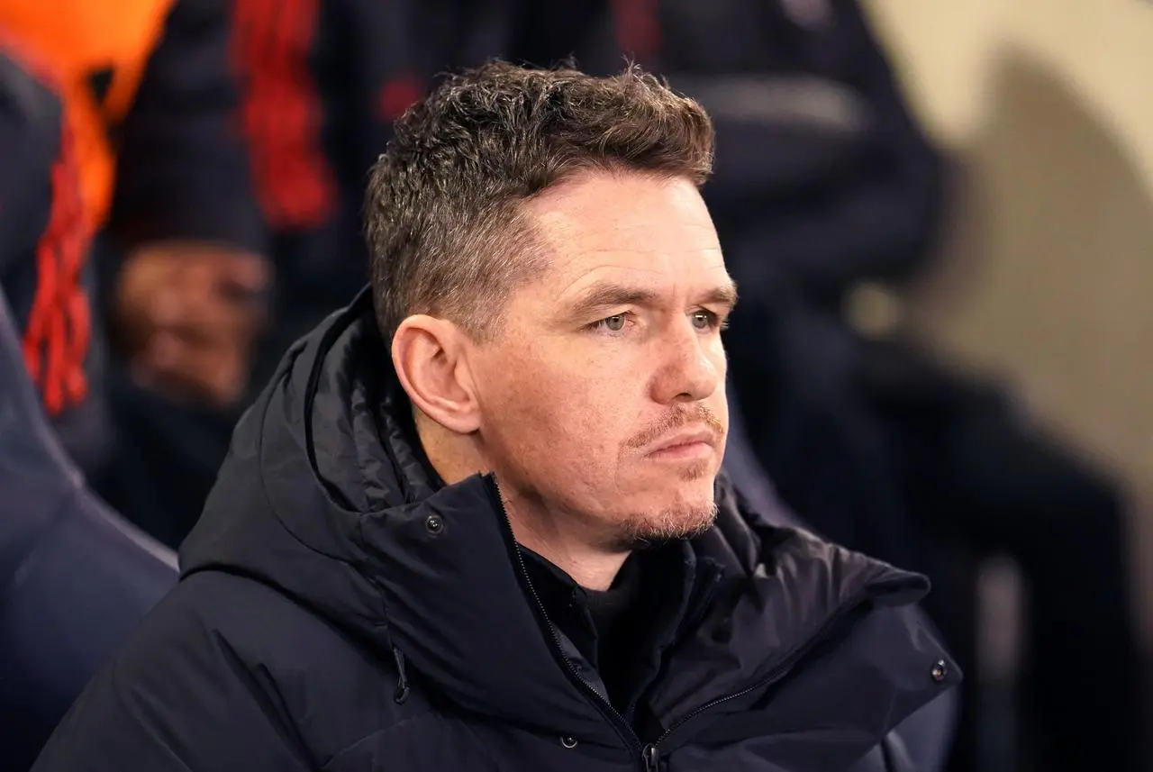 United manager Marc Skinner in the dugout (Martin Rickett/PA)