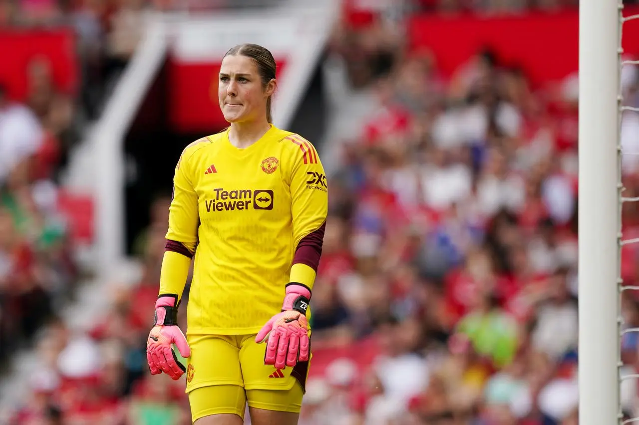 Mary Earps in action for United (Martin Rickett/PA)