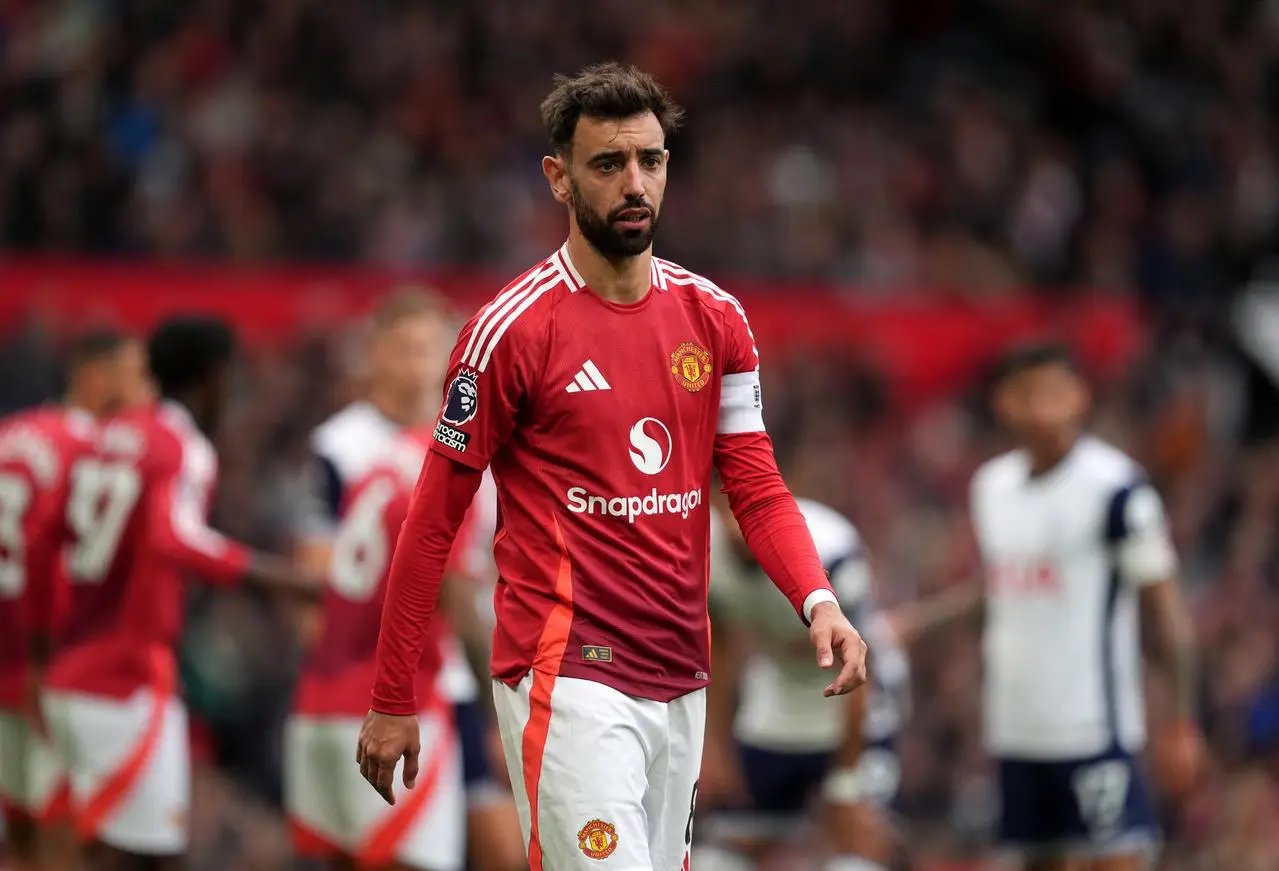 Bruno Fernandes was sent off in Manchester United's loss to Tottenham