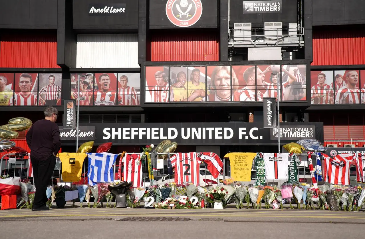 Tributes outside Bramall Lane