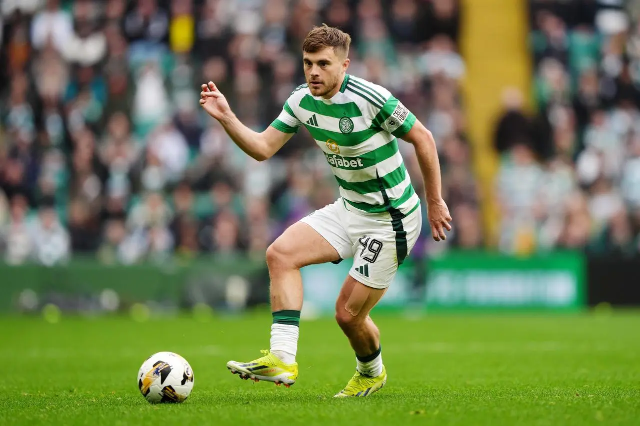 Celtic’s James Forrest passes the ball