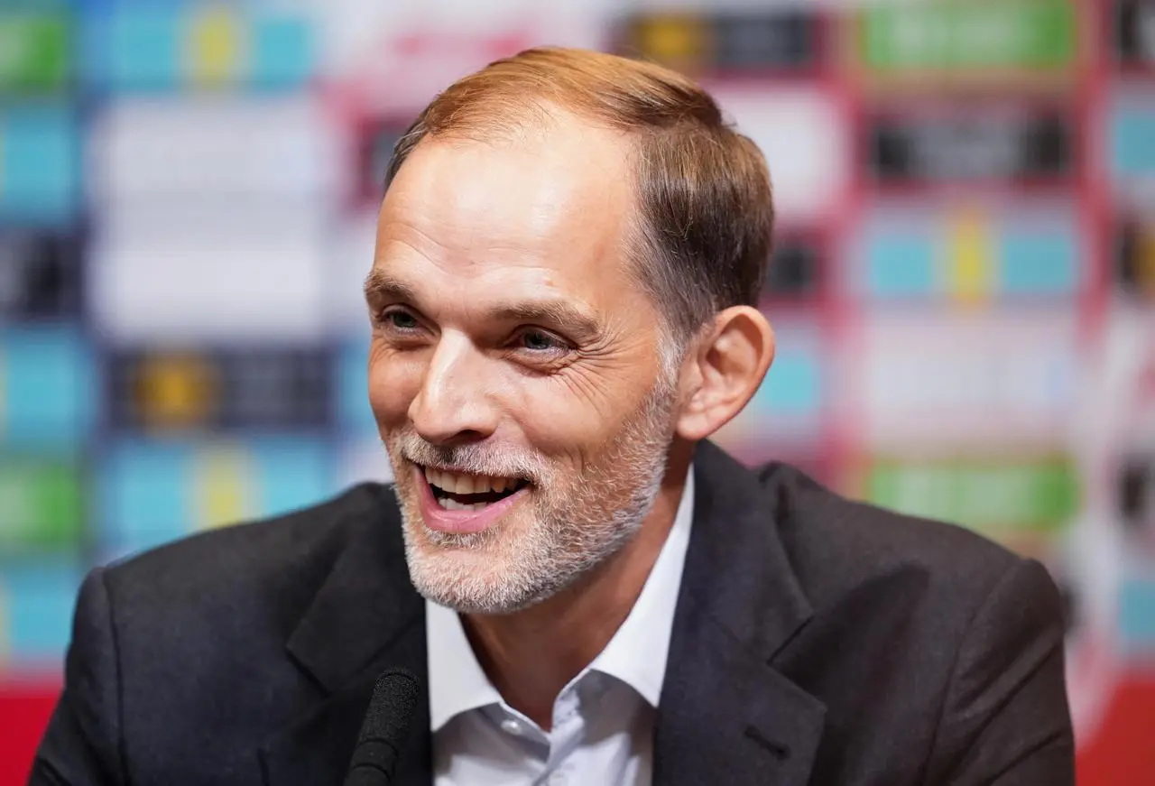 England head coach Thomas Tuchel addresses the media