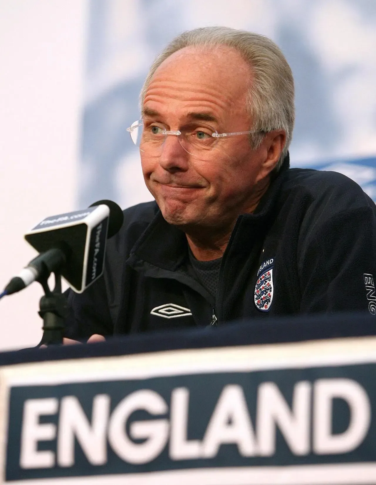 Sven Goran Eriksson at an England press conference