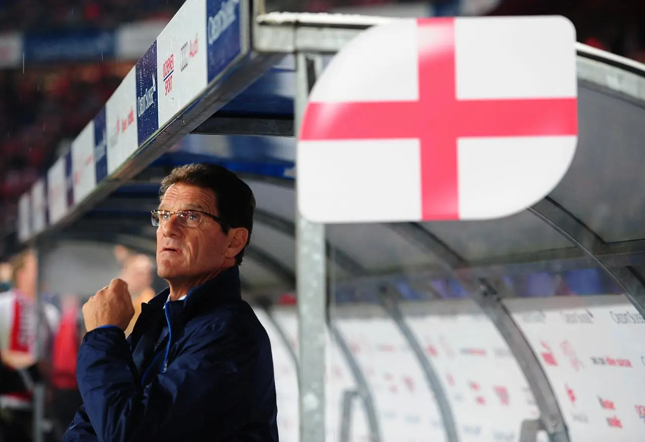 Fabio Capello in the England dugout