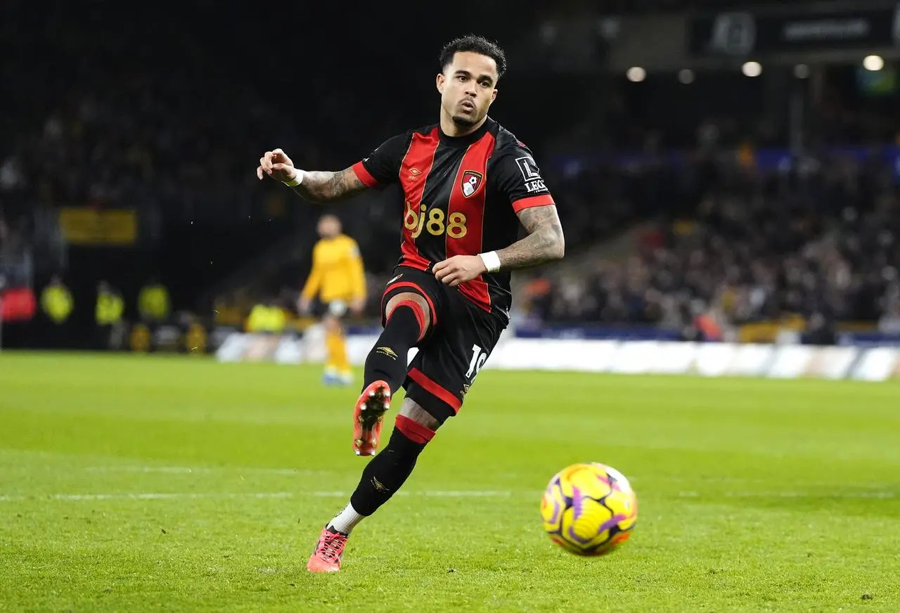 Bournemouth's Justin Kluivert scores his third penalty against Wolves