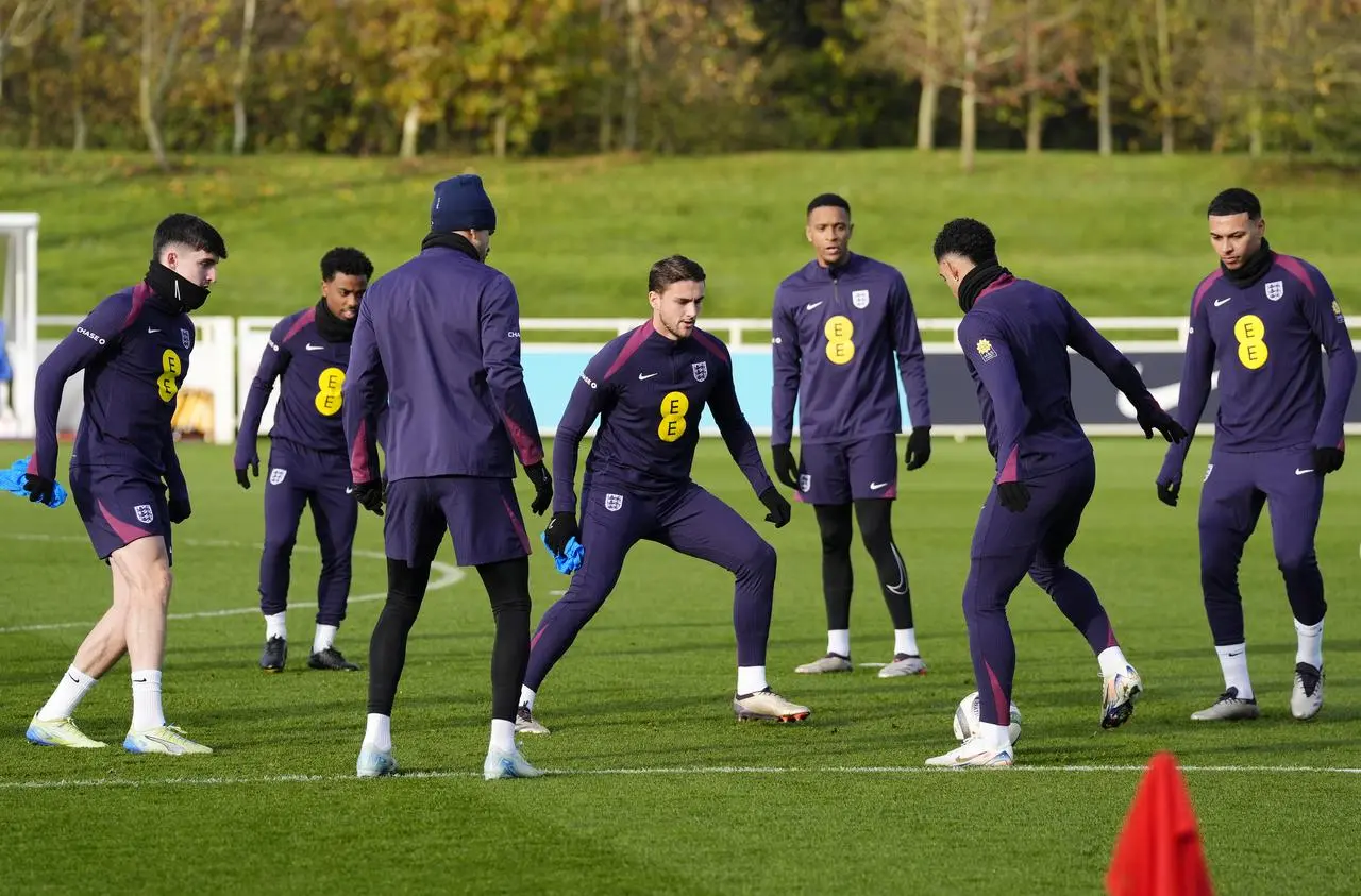 England's players in training 