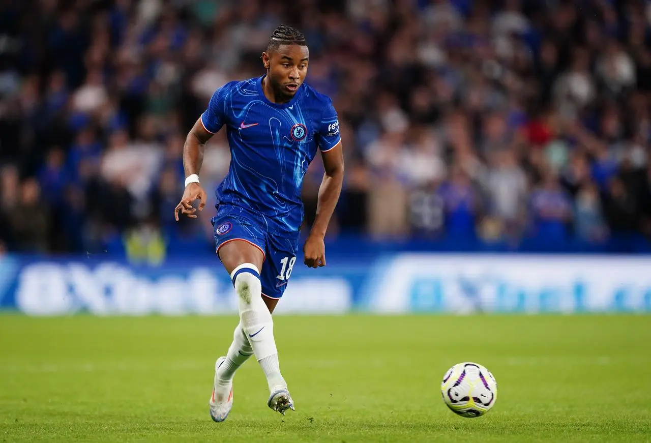 Christopher Nkunku in action for Chelsea in the Europa League