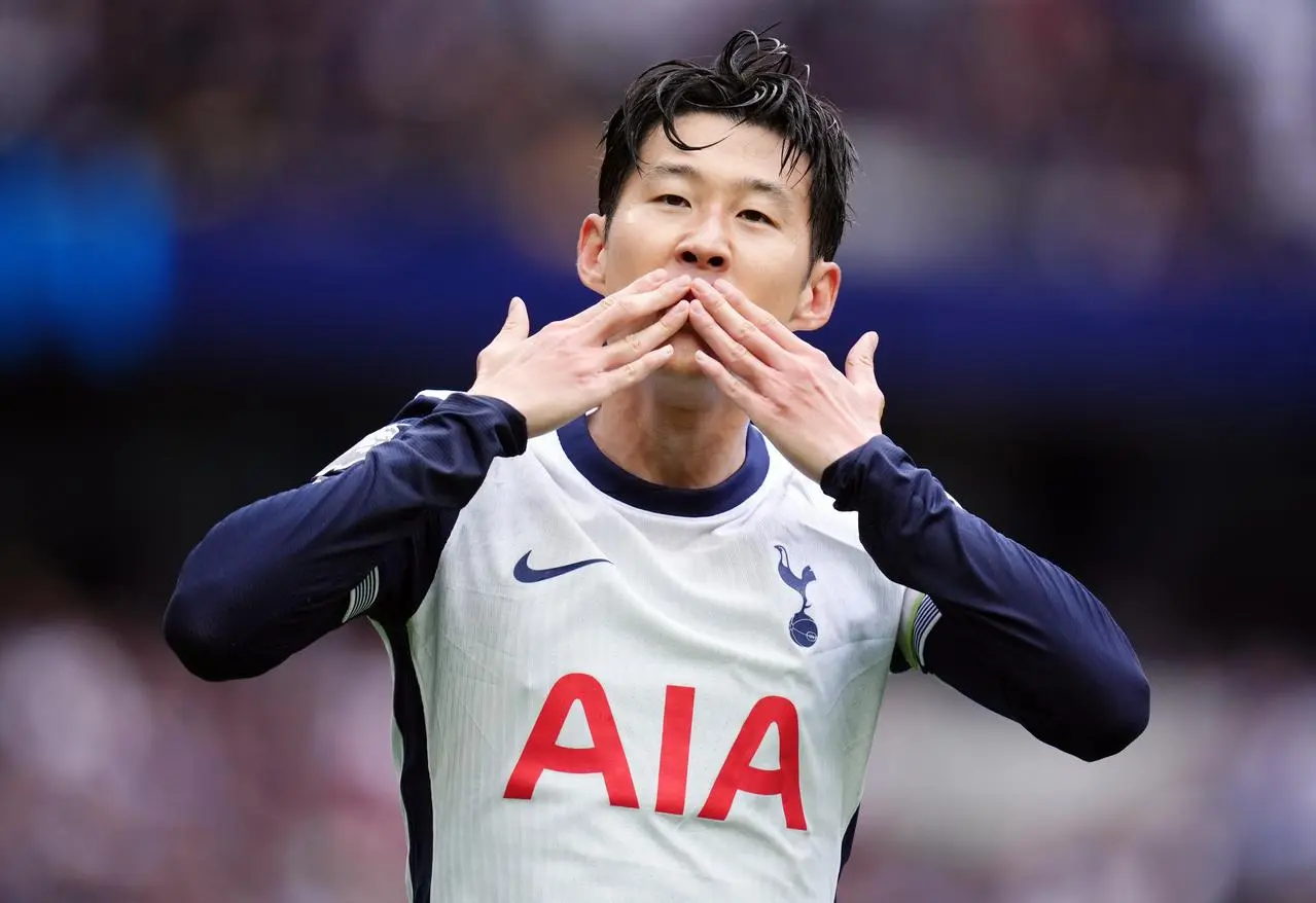 Tottenham’s Son Heung-Min blows a kiss to fans