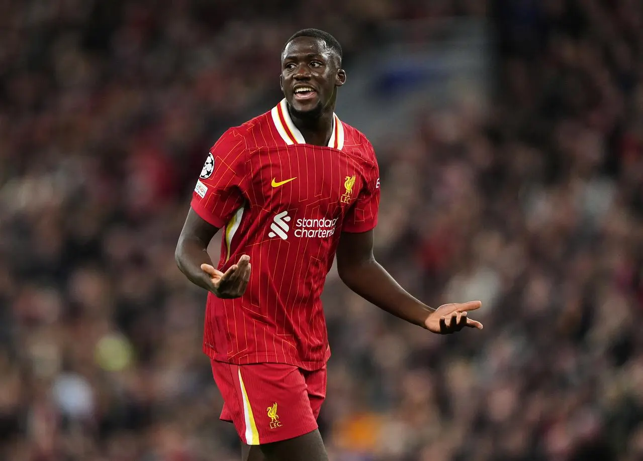 Ibrahima Konate in action for Liverpool